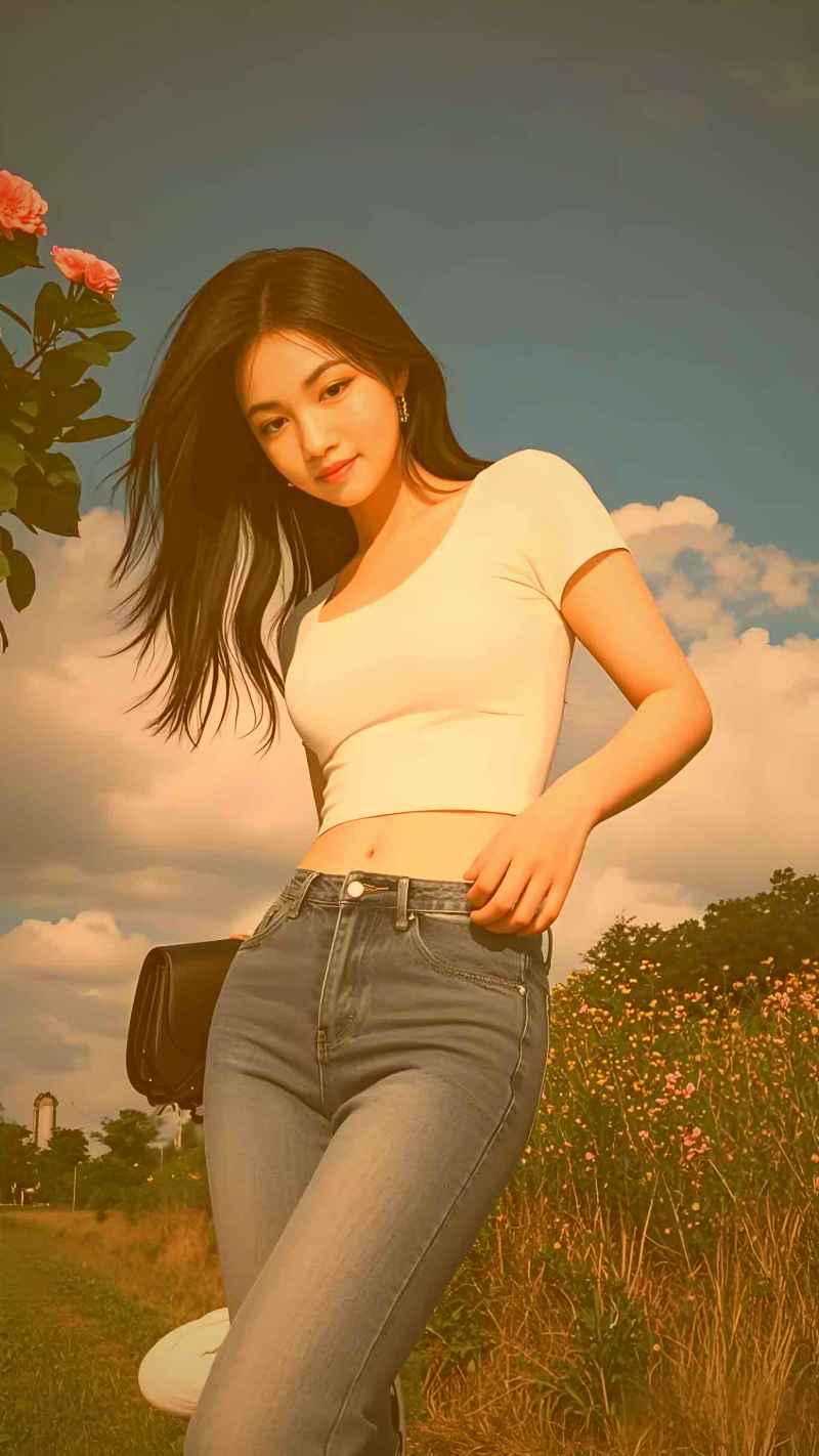 漫画中男女主角在樱花树下相遇的唯美场景，花瓣飘落